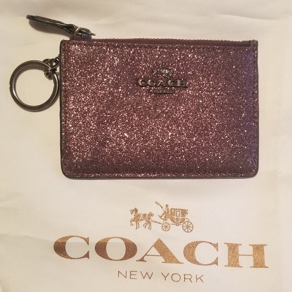 Authentic Coach Glitter Coin Purse & Card …